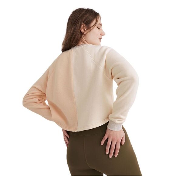NWT Madewell Airyterry Colorblock Crop Sweatshirt - Picture 7 of 8
